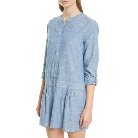 Soft Joie 'Amiri' Cotton-Linen Roll-Sleeve Dress - Picture 3 of 3